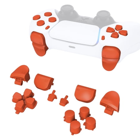 eXtremeRate Orange Replacement D-pad R1 L1 R2 L2 Triggers Share Options Face Buttons for ps5 Controller BDM-010/020