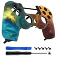 thumbnail image 1 of eXtremeRate Orange Star Universe Patterned Custom Faceplate Cover, Replacement Front Housing Shell Case Compatible with ps4 Slim Pro Controller JDM-040/050/055 - Controller NOT Included, 1 of 5