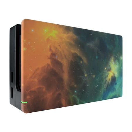 eXtremeRate Orange Star Universe Patterned Faceplate Replacement Housing for Nintendo Switch Dock