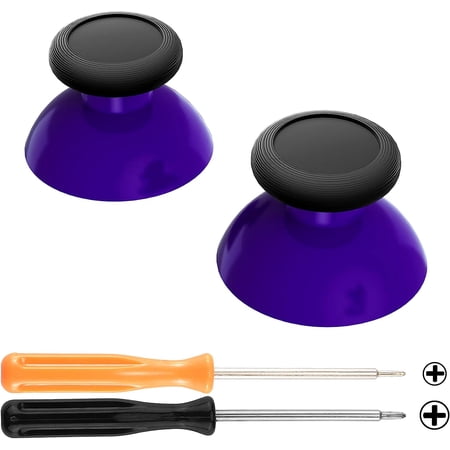 eXtremeRate Purple & Black Custom 3D Joystick Thumbsticks with Cross Screwdriver, Replacement Analog Thumb Sticks for Nintendo Switch Pro Controller