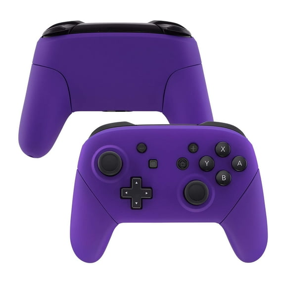 eXtremeRate Purple Faceplate Backplate Handles for Nintendo Switch Pro Controller, Soft Touch DIY Replacement Grip Housing Shell Cover for Nintendo Switch Pro - Controller NOT Included