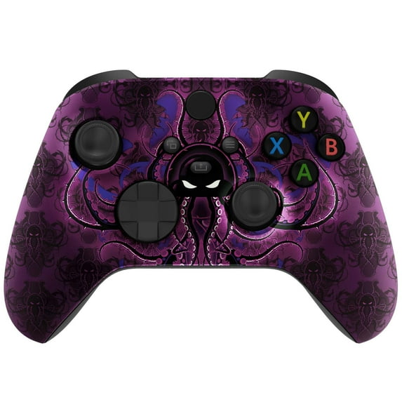 eXtremeRate Purple Octopus Soft Touch Front Housing Shell Faceplate for Xbox Series X and Xbox Series S Controller Custom Accessories - Controller NOT Included