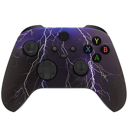 eXtremeRate Purple Thunder Storm Soft Touch Front Housing Shell Faceplate for Xbox Series X and Xbox Series S Controller Custom Accessories - Controller NOT Included