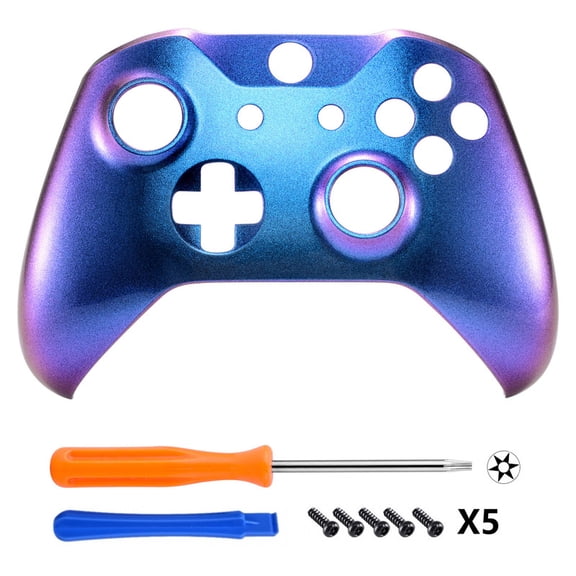 eXtremeRate Purple Blue Chameleon Faceplate Shell for Xbox One X S Controller Model 1708