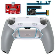 eXtremeRate RISE Plus MAX RMB Back Paddles Kit with Clicky Trigger Stops & Rubberized Grip for PS5 Controller BDM-010 020, Remappable Real Metal Back Buttons Kit for PS5 Controller   White Gray