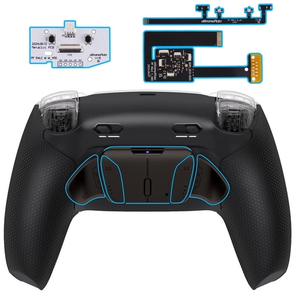 eXtremeRate RISE4 Plus MAX RMB Back Paddles Kit with Clicky Trigger Stops & Rubberized Grip for PS5 Controller BDM-010 020, Remappable Real Metal Back Buttons Kit for PS5 Controller – Black