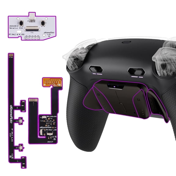 eXtremeRate RISE4 Plus MAX RMB Back Paddles Kit for PS5 BDM-030/040/050/060 Clicky Triggers & Rubberized Grip - Black