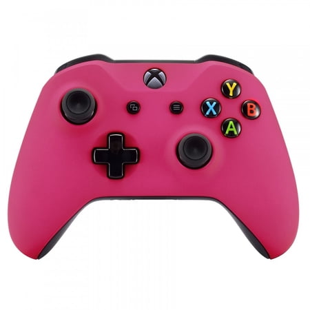eXtremeRate Red Rose Faceplate Cover, Soft Touch Front Housing Shell Case, Comfortable Soft Grip Replacement Kit for Xbox One X & One S Controller Model 1708 - Controller NOT Included