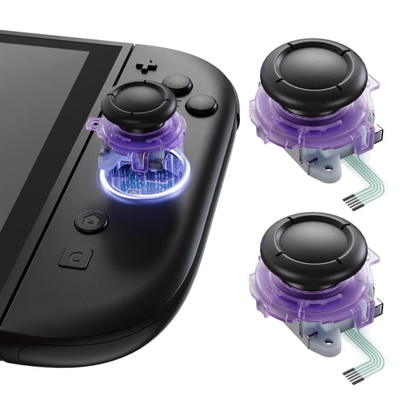 eXtremeRate Replacement 3D Joystick for Nintendo Switch 2 JoyCon, Controller Left Right Analog Stick Thumbsticks with Repair Tools for JoyCon 2, Multi-Color Options - Clear Atomic Purple