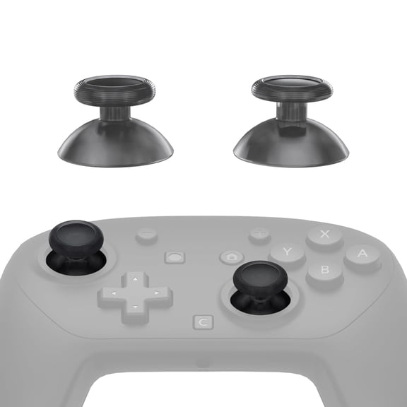 eXtremeRate Replacement 3D Joystick for Nintendo Switch 2 Pro Controller, Left Right Analog Stick Thumbsticks with Screwdriver Tools, Multi-Colors Options - Clear Slate Black