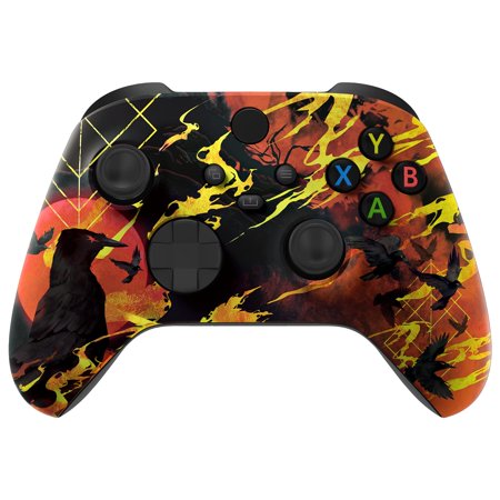 eXtremeRate Replacement Blood Moon Raven Front Housing Cover for Xbox Core Controller Wireless