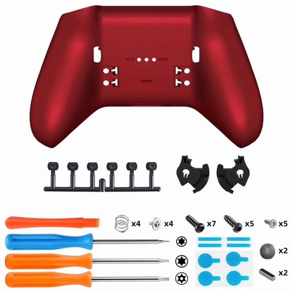 eXtremeRate Replacement Bottom Shell Case for Xbox Elite Series 2 Controller, Custom Scarlet Red Back Housing Cover for Xbox Elite Series 2 Core Wireless Controller Model 1797