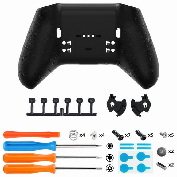 eXtremeRate Textured Black Bottom Shell for Xbox Elite Series 2/Core - Non-Slip Replacement Cover (Model 1797)