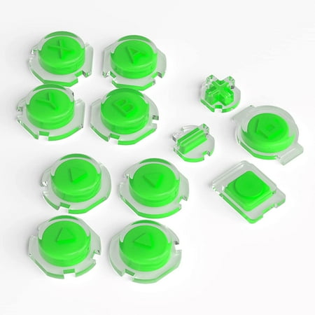 eXtremeRate Replacement Controller ABXY Direction Home Capture + - Jelly Buttons, Two-Tone Green & Clear with Symbols Action Face Keys for Nintendo Switch & Switch OLED Joy-con - JoyCon NOT Included