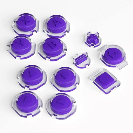 eXtremeRate Replacement Controller ABXY Direction Home Capture + - Jelly Buttons, Two-Tone Purple & Clear with Symbols Action Face Keys for Nintendo Switch & Switch OLED Joy-con - JoyCon NOT Included