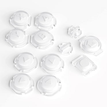 eXtremeRate Replacement Controller ABXY Direction Home Capture + - Jelly Buttons, Two-Tone White & Clear with Symbols Action Face Keys for Nintendo Switch & Switch OLED Joy-con - JoyCon NOT Included