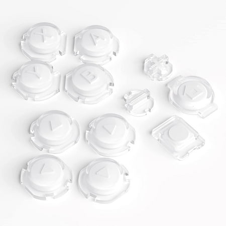 eXtremeRate Replacement Controller ABXY Direction Home Capture + - Jelly Buttons, Two-Tone White & Clear with Symbols Action Face Keys for Nintendo Switch & Switch OLED Joy-con - JoyCon NOT Included