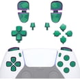thumbnail image 1 of eXtremeRate Replacement D-pad R1 L1 R2 L2 Triggers Share Options Face Buttons, Chameleon Green Blue Full Set Buttons Compatible with ps5 Controller BDM-030 - Controller NOT Included, 1 of 4