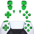 thumbnail image 1 of eXtremeRate Replacement D-pad R1 L1 R2 L2 Triggers Share Options Face Buttons, Chrome Green Full Set Buttons for ps5 Controller BDM-030/040, 1 of 10
