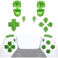 thumbnail image 1 of eXtremeRate Replacement D-pad R1 L1 R2 L2 Triggers Share Options Face Buttons, Clear Green Full Set Buttons Compatible with ps5 Controller BDM-030 - Controller NOT Included, 1 of 9