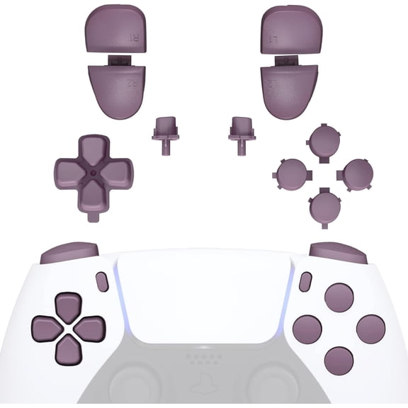 eXtremeRate Replacement D-pad R1 L1 R2 L2 Triggers Share Options Face Buttons, Dark Grayish Violet Full Set Buttons for ps5 Controller BDM-030/040