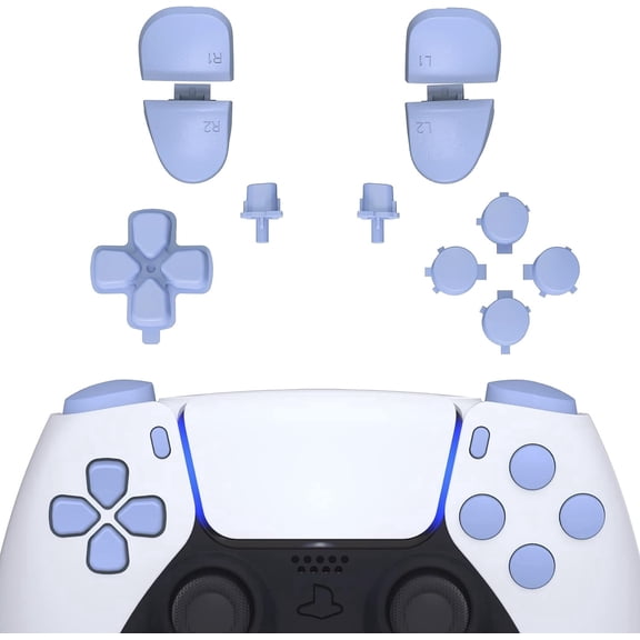 eXtremeRate Replacement D-pad R1 L1 R2 L2 Triggers Share Options Face Buttons, Light Violet Full Set Buttons for ps5 Controller BDM-030/040