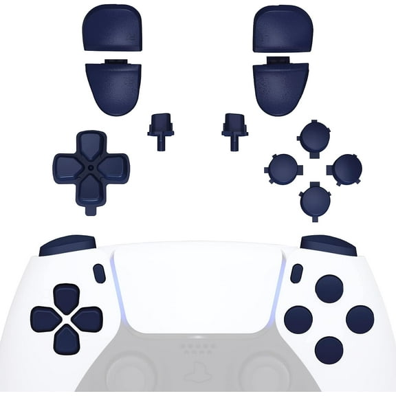 eXtremeRate Replacement D-pad R1 L1 R2 L2 Triggers Share Options Face Buttons, Midnight Blue Full Set Buttons for ps5 Controller BDM-030/040