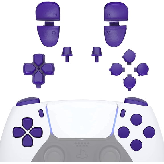 eXtremeRate Replacement D-pad R1 L1 R2 L2 Triggers Share Options Face Buttons, Purple Full Set Buttons for ps5 Controller BDM-030/040