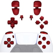 eXtremeRate Replacement D-pad R1 L1 R2 L2 Triggers Share Options Face Buttons, Scarlet Red Full Set Buttons for ps5 Controller BDM-030/040