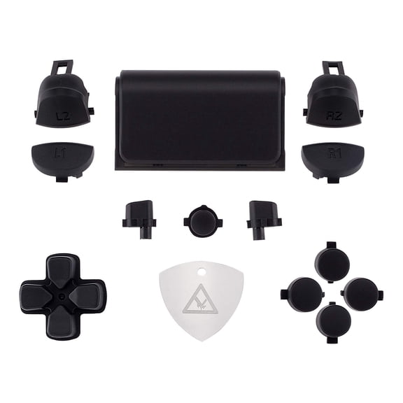 eXtremeRate Replacement D-pad R1 L1 R2 L2 Triggers Touchpad Action Home Share Options Buttons for ps4 Controller, Black Full Set Buttons Repair Kits for ps4 Slim Pro CUH-ZCT2 Controller