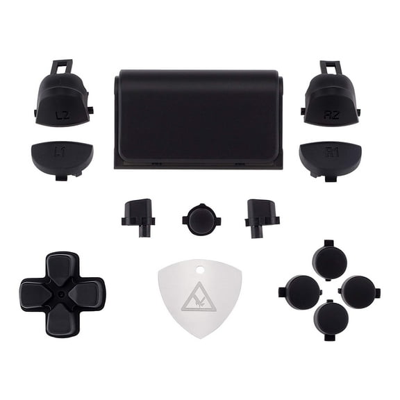 eXtremeRate Replacement D-pad R1 L1 R2 L2 Triggers Touchpad Action Home Share Options Buttons for ps4 Controller, Black Full Set Buttons Repair Kits for ps4 Slim Pro CUH-ZCT2 Controller
