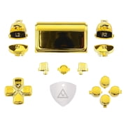 eXtremeRate Replacement D-pad R1 L1 R2 L2 Triggers Touchpad Action Home Share Options Buttons for ps4 Controller, Chrome Gold Full Set Buttons Repair Kit for ps4 Slim Pro CUH-ZCT2 Controller