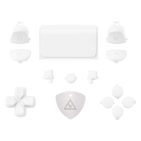 eXtremeRate Replacement D-pad R1 L1 R2 L2 Triggers Touchpad Action Home Share Options Buttons for ps4 Controller, White Full Set Buttons Repair Kits for ps4 Slim Pro CUH-ZCT2 Controller