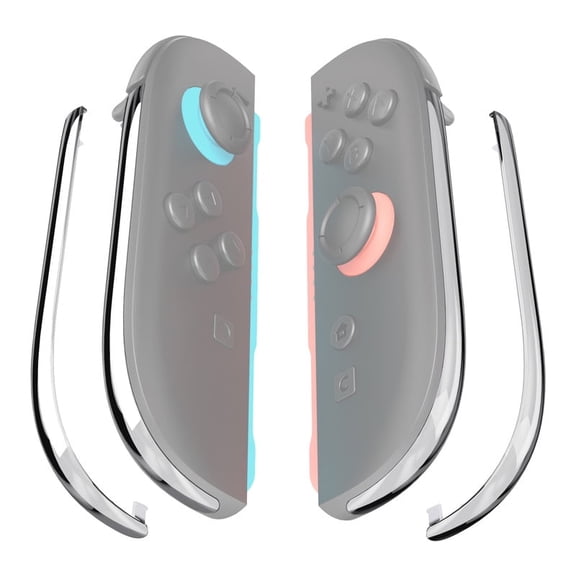 eXtremeRate Replacement Decorative Strips for Joycon 2, Custom DIY Decoration Strip Side Housing Trim Shell with Prying Stick for Nintendo Switch 2 Controller - Chrome Silver