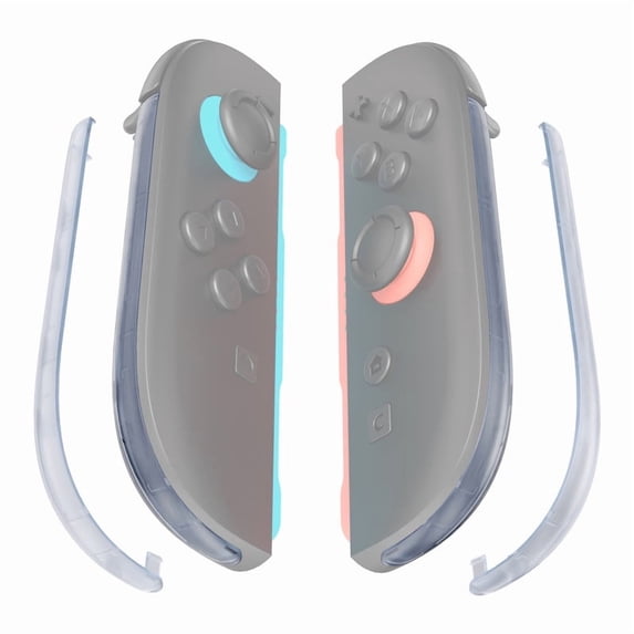 eXtremeRate Replacement Decorative Strips for Joycon 2, Custom DIY Decoration Strip Side Housing Trim Shell- Clear Glacier Blue