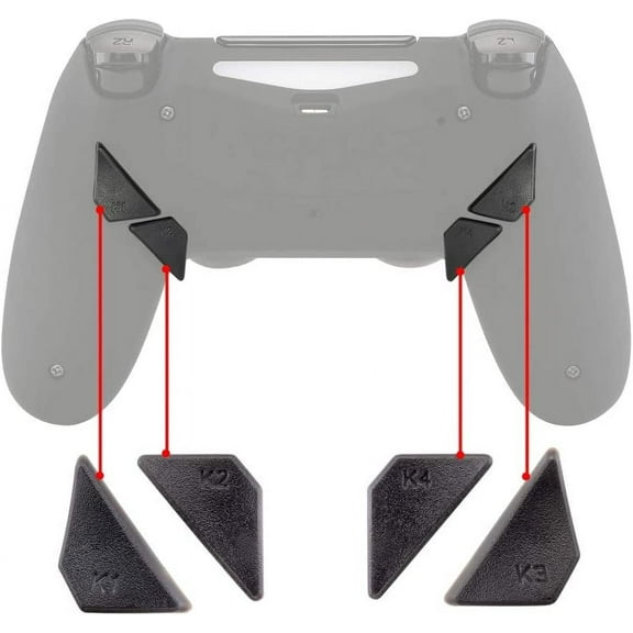 eXtremeRate Replacement Ergonomic Back Buttons, K1 K2 K3 K4 Paddles for PS4 Controller Dawn Remap Kit (Only fits with eXtremeRate Remap Kit)