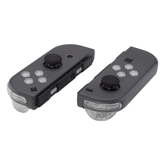 eXtremeRate Replacement Full Set Buttons for JoyCon, Transparent Custom ABXY Direction Keys SR SL L R ZR ZL + - Home Capture Trigger Buttons Springs for Nintendo Switch & Switch OLED