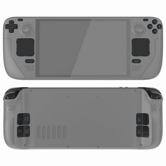 eXtremeRate Replacement Full Set Buttons for Steam Deck OLED Handheld Console, Clear Slate Black DIY Custom ABXY D-pad Trackpad Bumpers Triggers Buttons with Tools for Steam Deck OLED Console