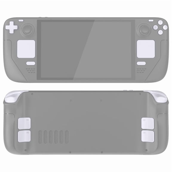 eXtremeRate Replacement Full Set Buttons for Steam Deck OLED Handheld Console, White DIY Custom ABXY D-pad Trackpad Bumpers Triggers Buttons with Tools for Steam Deck OLED Console - Without Console