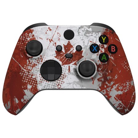 eXtremeRate Replacement Impression Canada Flag Custom Front Housing Cover for Xbox Core Controller