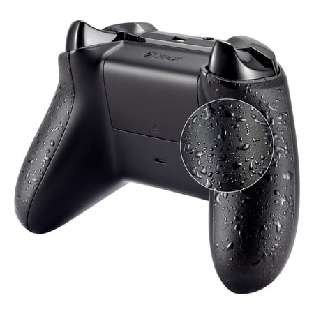 eXtremeRate Replacement Non-Slip Side Rails Handles, Game Improvement Back Panels for Xbox One S, Xbox One X Controller - Textured Black