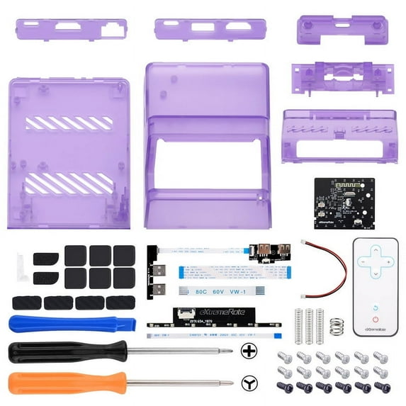 eXtremeRate Replacement Shell Clear Atomic Purple 7 Color 50 Effects for Nintendo Switch /OLED Dock