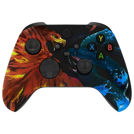 eXtremeRate Replacement Shell Fire Eagle vs Ice Snake Front Housing Cover for Xbox Core Controller