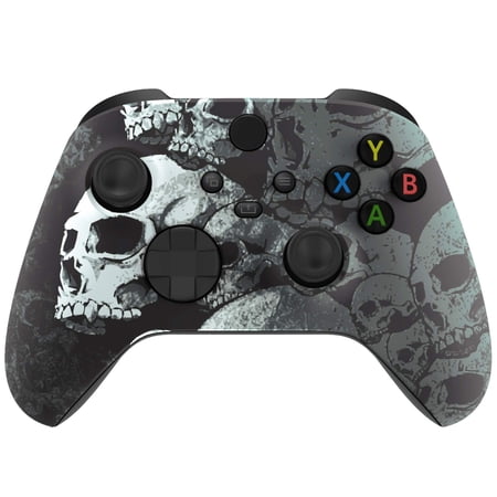 eXtremeRate Replacement Shell Lonely Skull Front Housing Cover for Xbox Core Controller Wireless