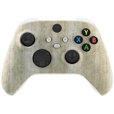 eXtremeRate Replacement Shell Pine Wood Grain Front Housing Cover for Xbox Core Controller Wireless