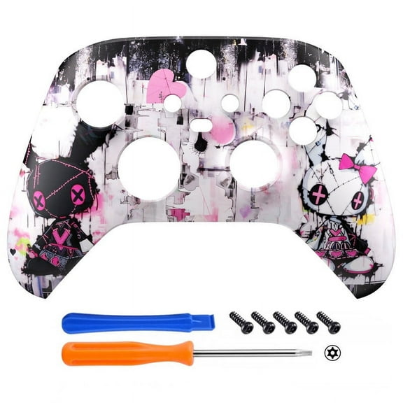 eXtremeRate Replacement Shell for Xbox Series X & S Controller - Unleash Your Style - Lovely Punky Bunny Custom Acessories Skin Front Housing Cover for Xbox Core Controller Wireless [Control Without]