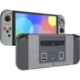 thumbnail image 1 of eXtremeRate SFC SNES Classic EU Style Full Set Shell for Nintendo Switch OLED, Replacement Back Plate & Metal Kickstand NS Joycon Handheld Housing & Buttons for Nintendo Switch OLED, 1 of 8