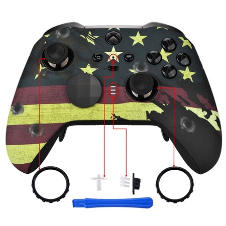 eXtremeRate Saruka Pink Faceplate, Soft Touch Front Shell, Comfortable Grip for Xbox One Elite Controller Model 1698, Xbox One Elite Series 2 Core - Controller NOT Included