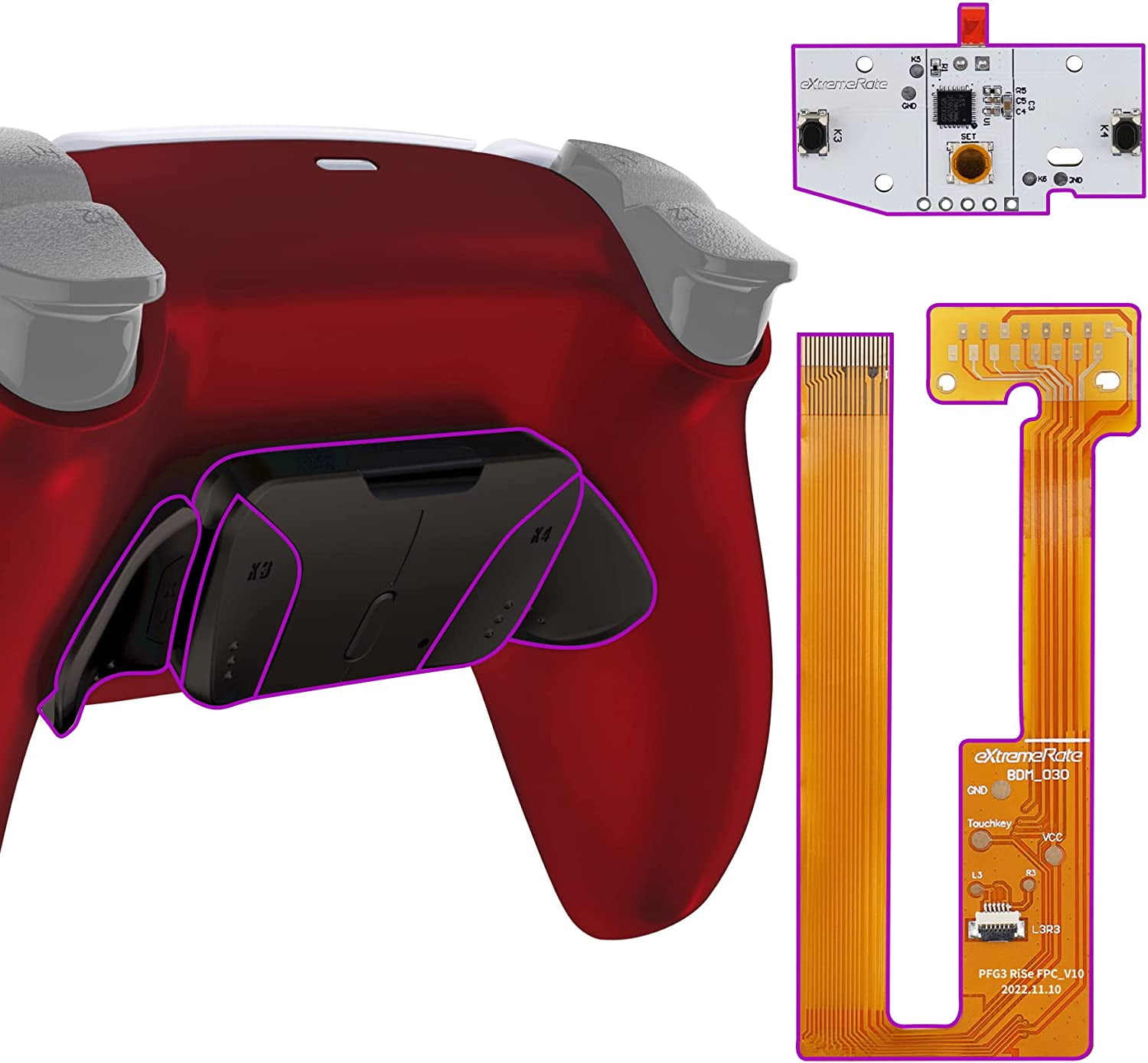 eXtremeRate Scarlet Red Programmable Real Metal Buttons (RMB) Version ...