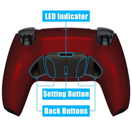 eXtremeRate Scarlet Red Remap Kit Upgrade Board Back Shell 4 Back Buttons for PS5 Controller BDM 010/020